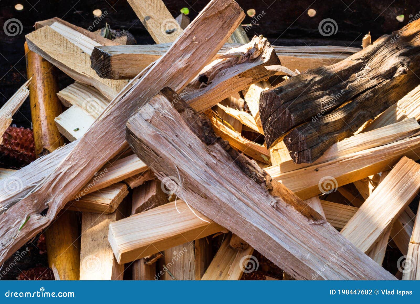 Barbecue Preparation with Burning Wood Chips To Form Coal Stock Photo