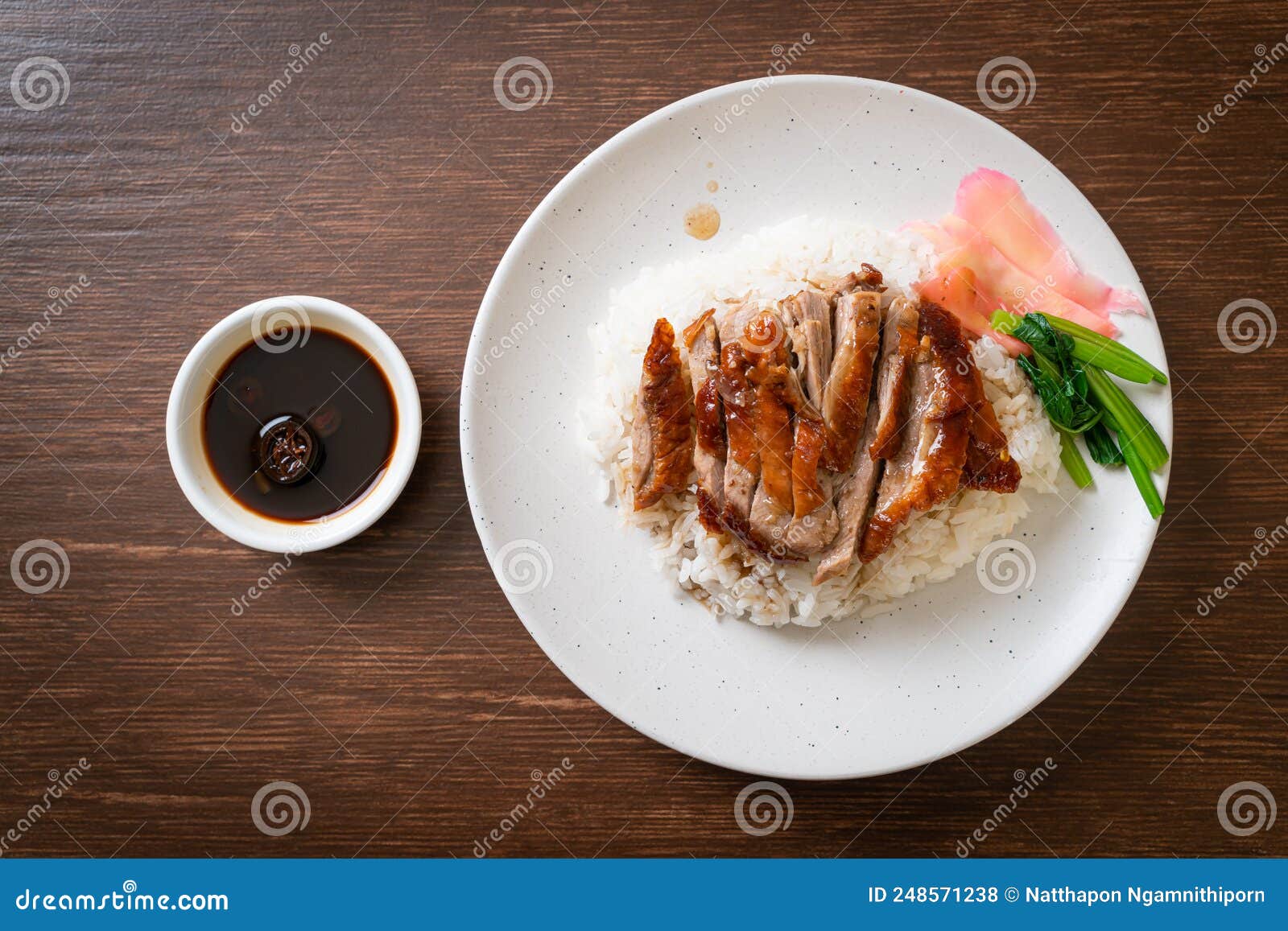 Roasted duck on rice stock photo. Image of grill, cuisine 248571238