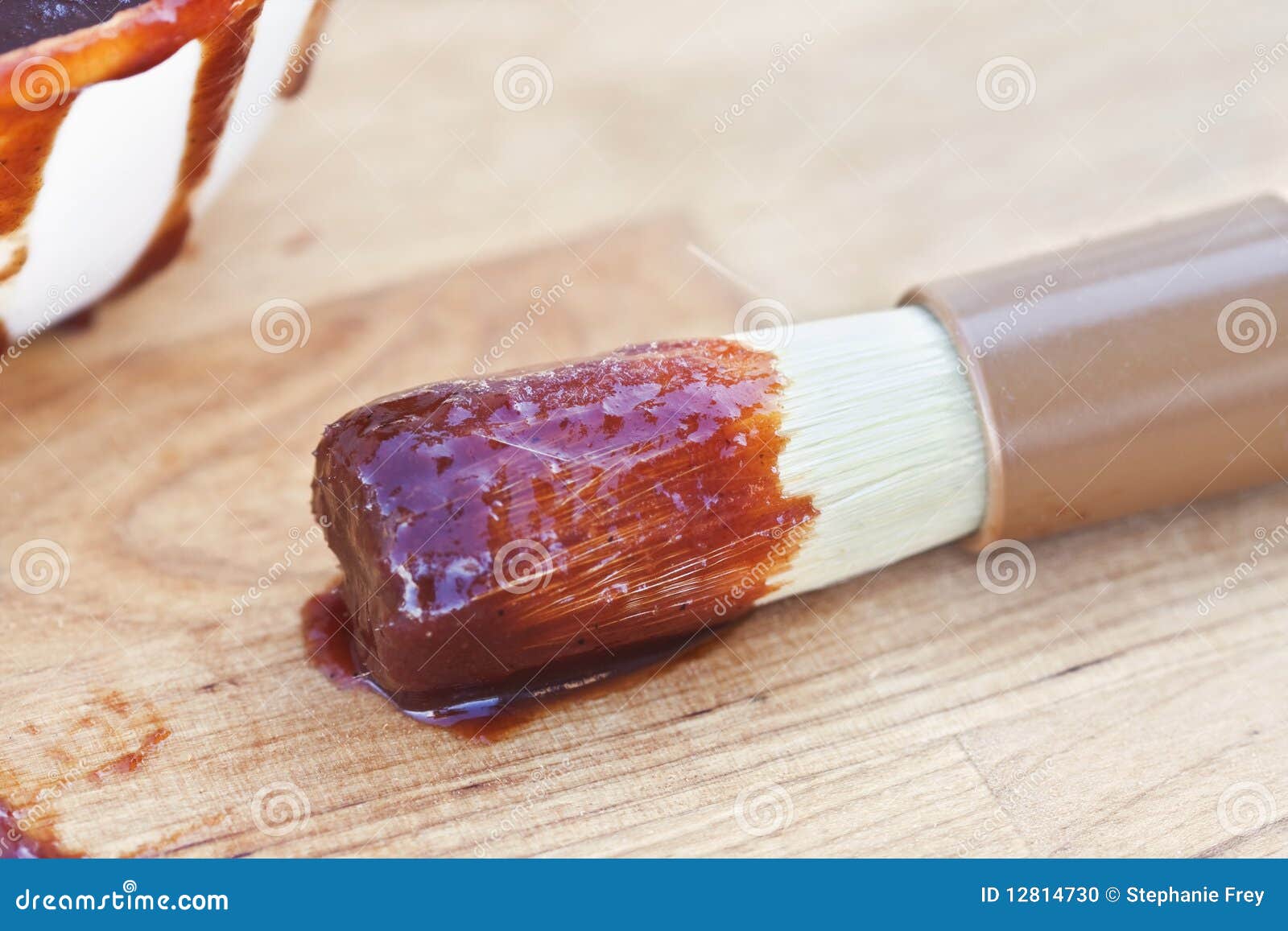 Barbecue sauce and brush. stock photo. Image of tool 12814730
