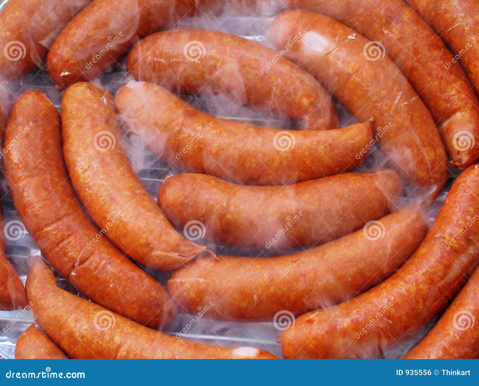 Barbecue Sausages in the Grill Smoke Stock Photo Image of weener