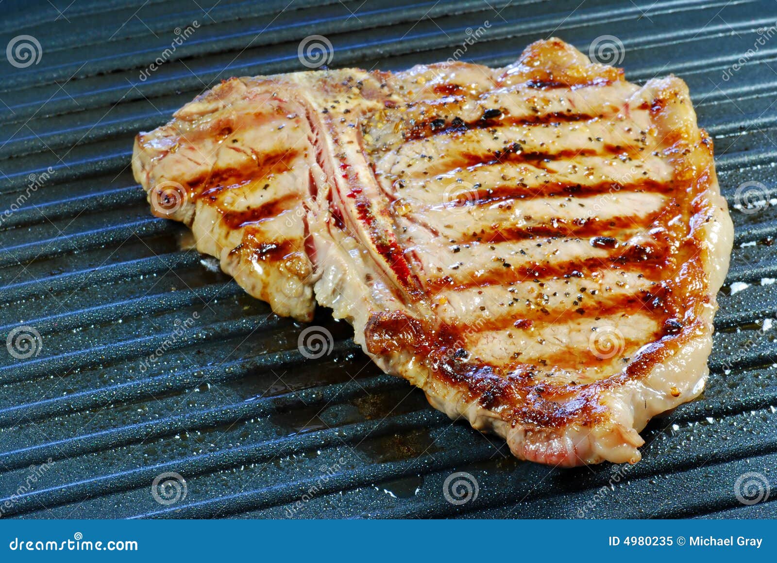 Barbecue T Bone Steak on a Grill Stock Image Image of lunch, pepper