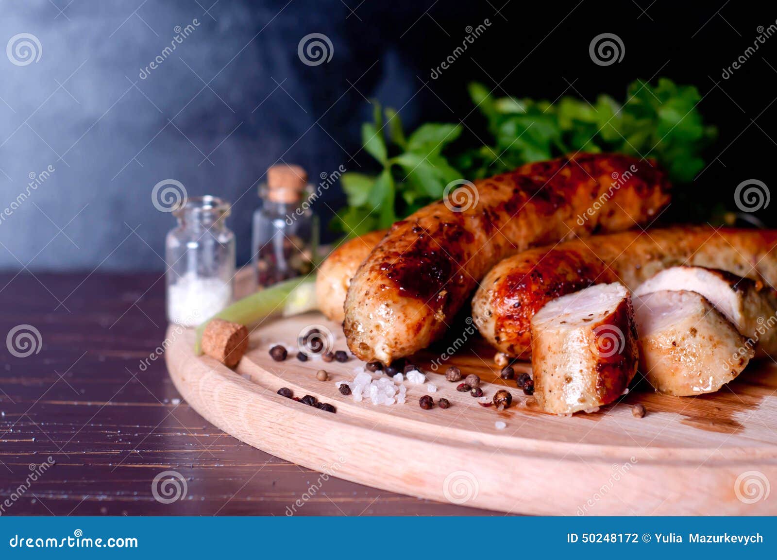 Barbecue Tongs with Sausege Stock Photo Image of cook, juicy 50248172