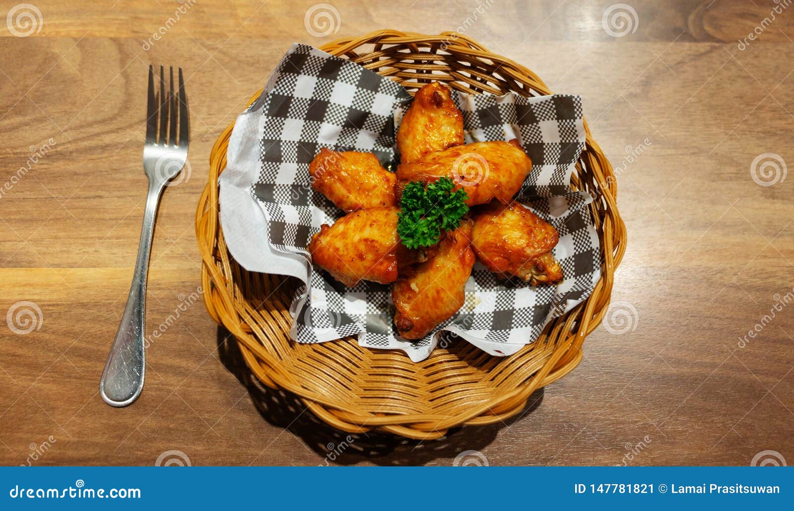 Barbecue wings in basket stock image. Image of roasted 147781821