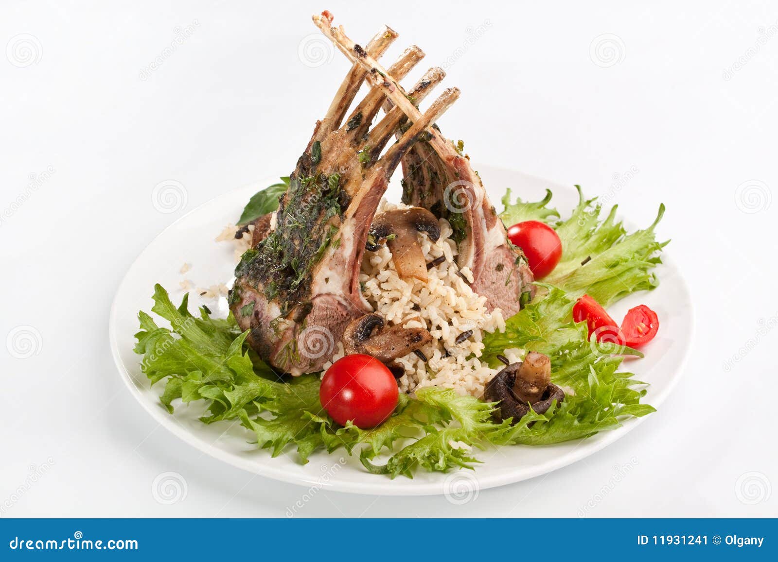 Barbecued ribs with rice stock image. Image of barbecue 11931241