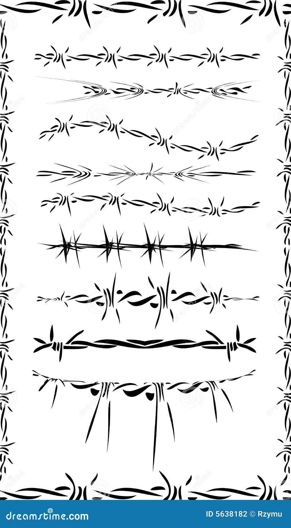 Barbed wire banner stock vector. Illustration of guarded 5638182