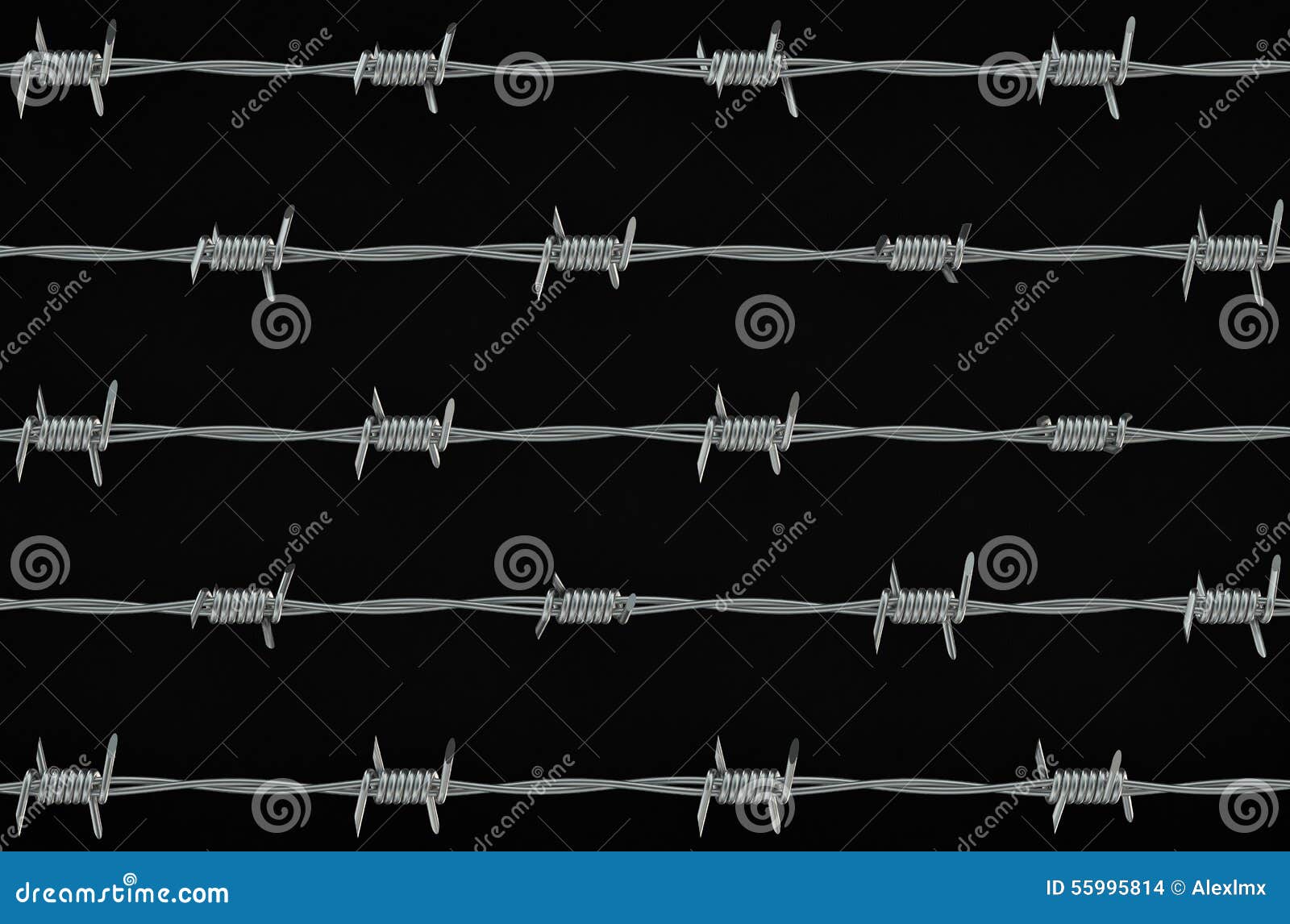 Barbed Wire on Black Background Stock Illustration Illustration of