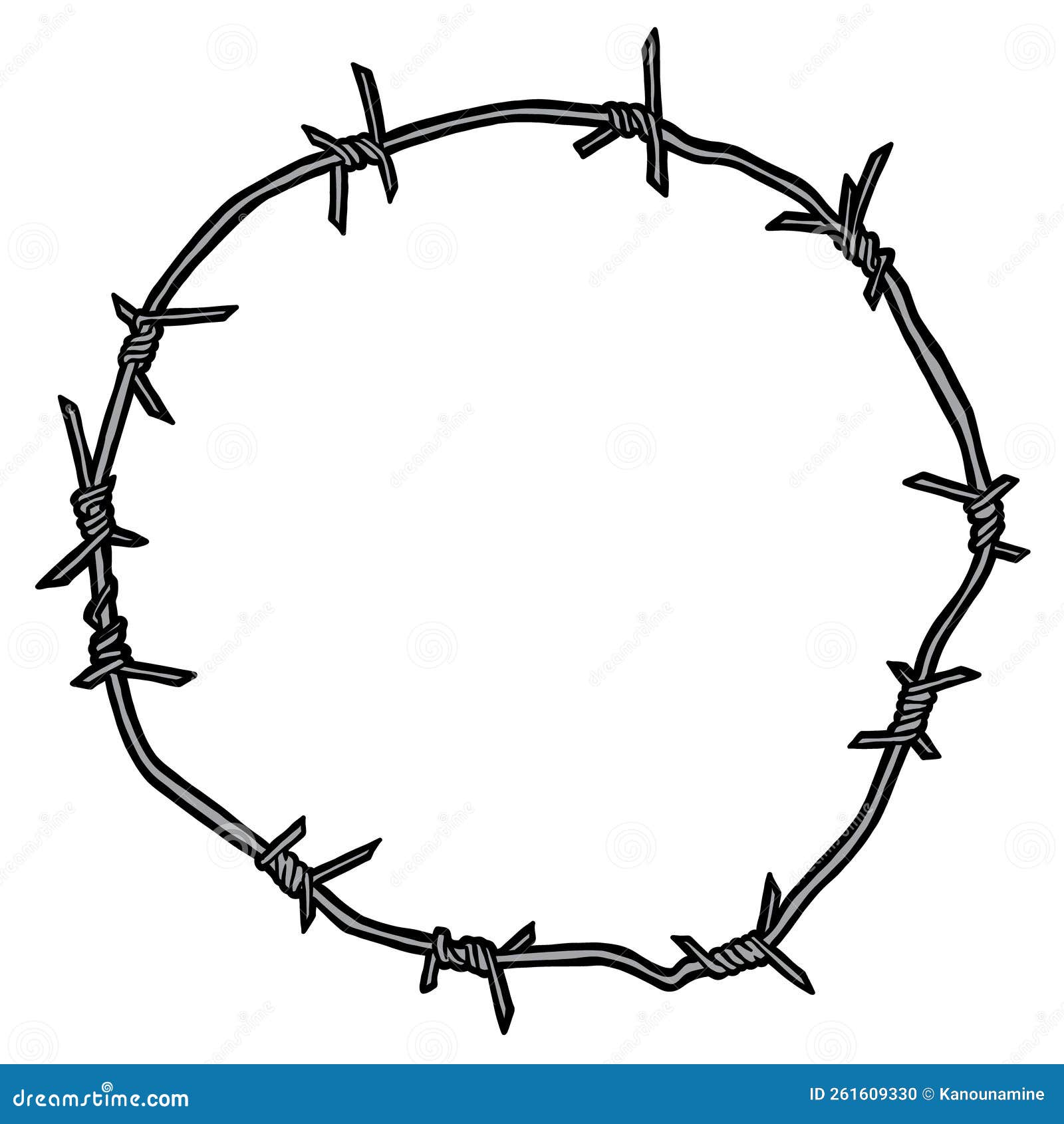 Barbed Wire Circle Vector Illustration Stock Vector - Illustration of