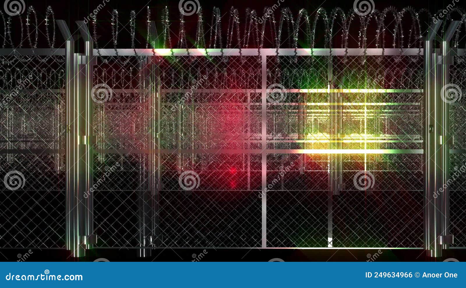Barbed Wire Fence Loop Animation Stock Footage Video of metal
