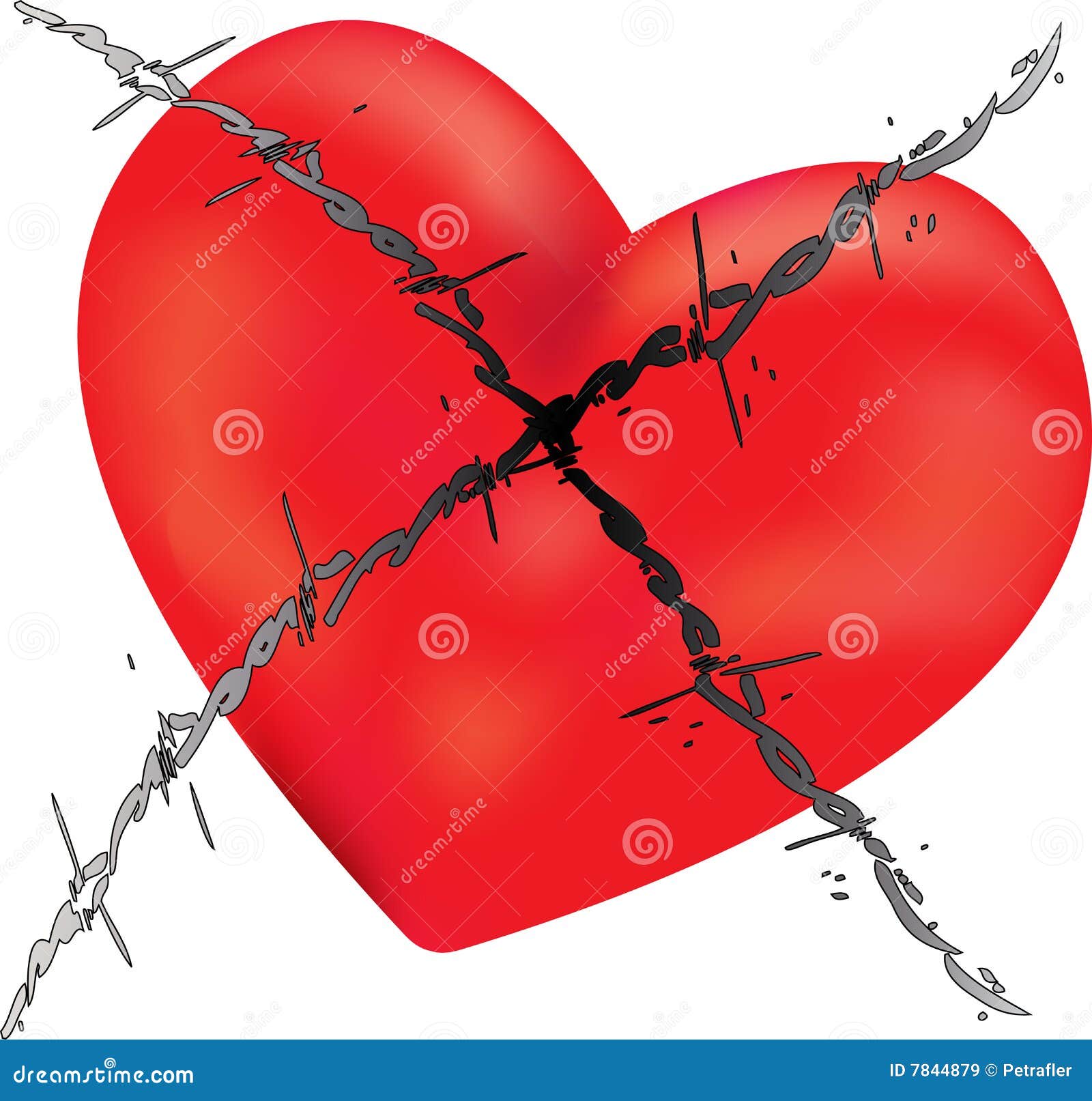 Barbed Wire Love stock vector. Illustration of concept 7844879