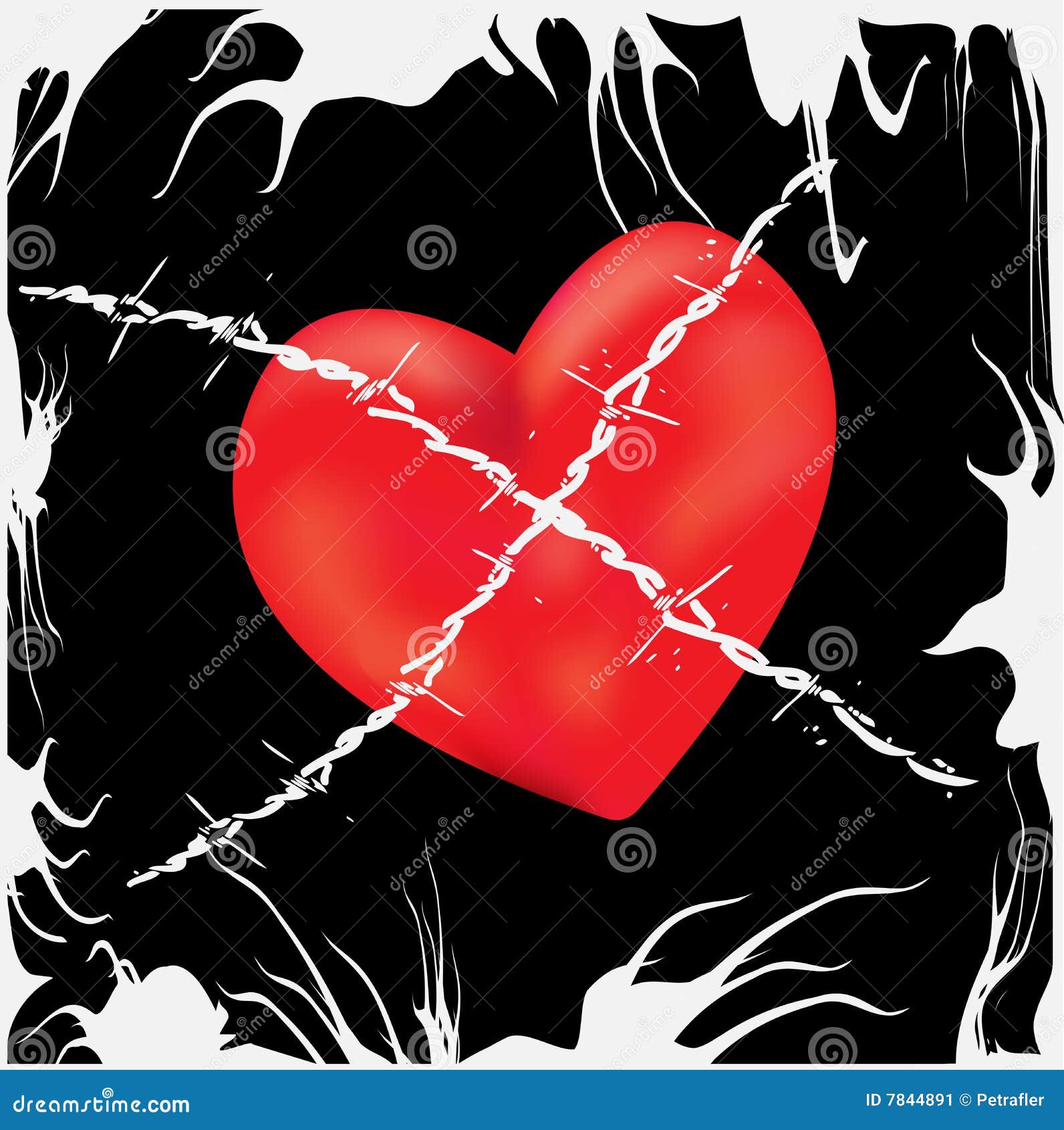 Barbed Wire Love stock vector. Illustration of romance 7844891