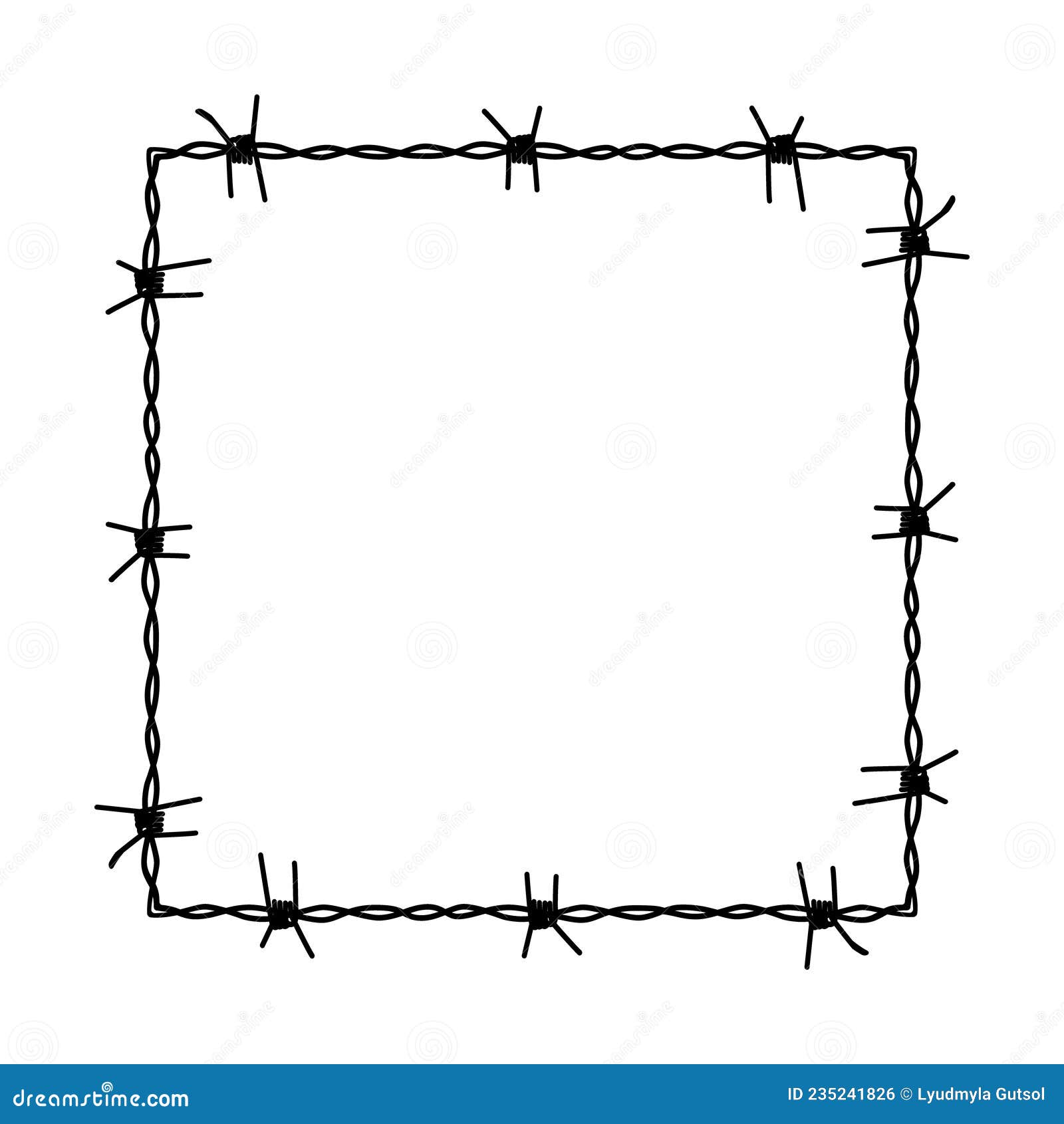 barbed wire corner border