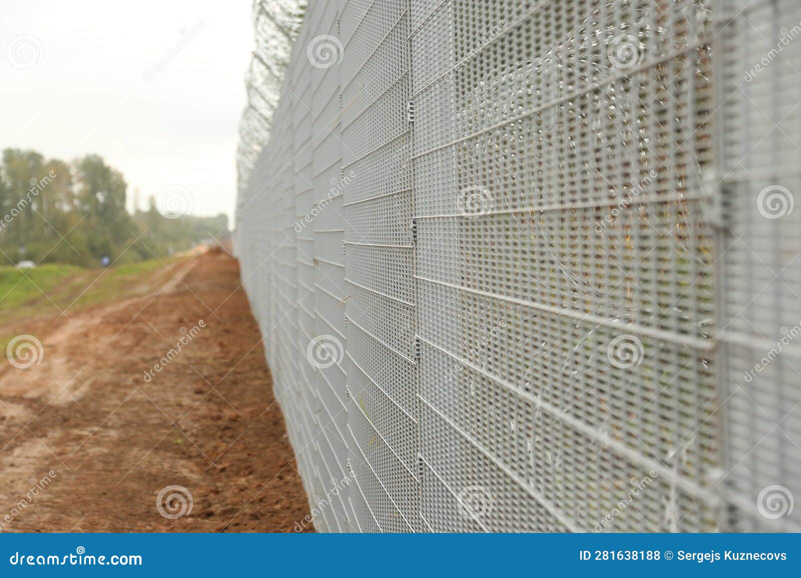 barbed wire steel wall against the immigrations in europe