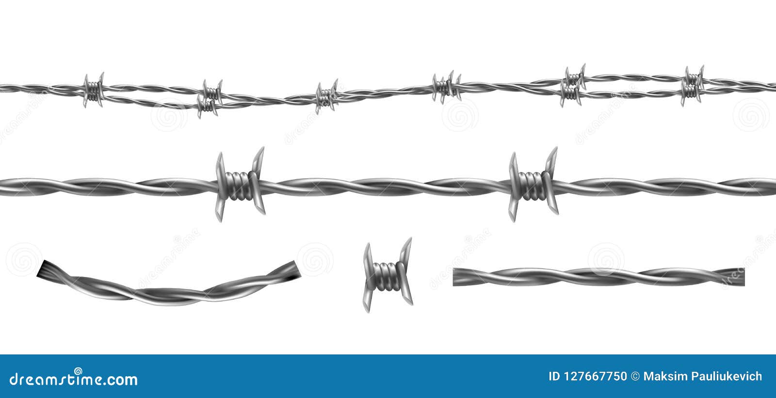  barbed wire seamless pattern and parts