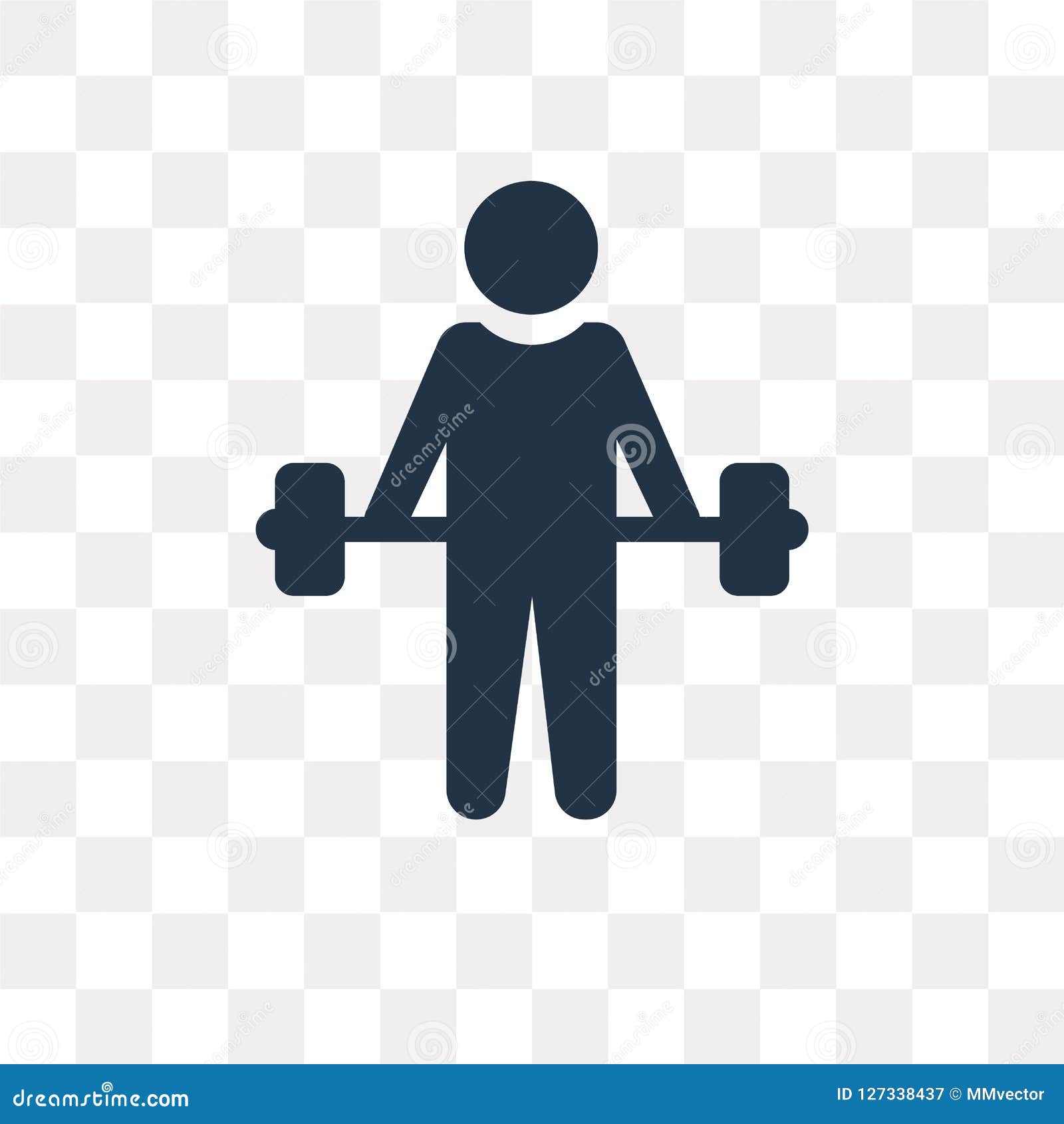 Barbell Bench Press Vector Icon Isolated On Transparent Background