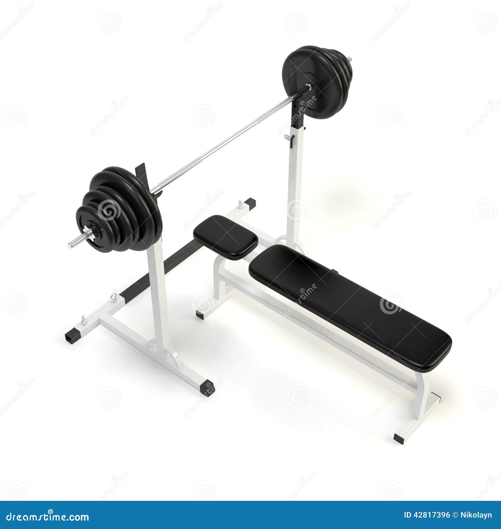 Barbell bench press stock illustration. Illustration of workout 42817396