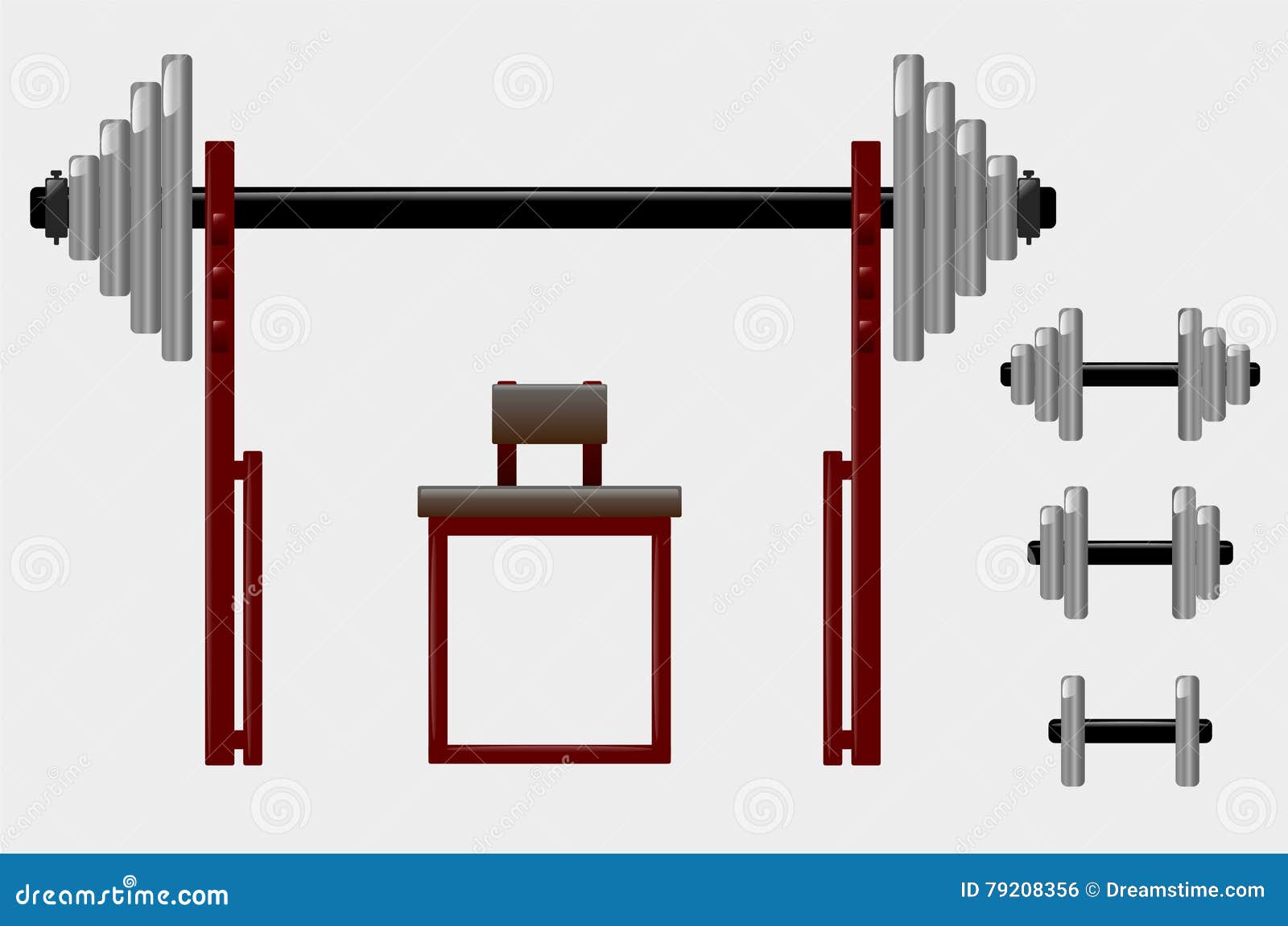 Barbell and dumbbell stock illustration. Illustration of powerlifting