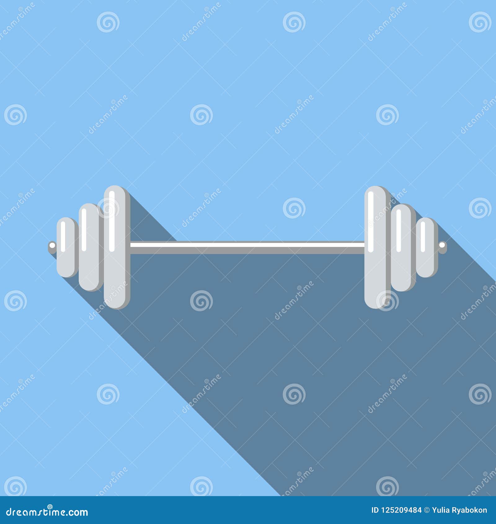 Barbell flat icon stock illustration. Illustration of emblem 125209484