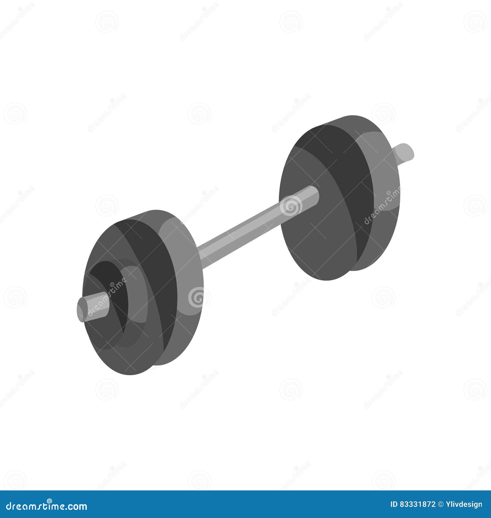 Barbell Icon, Black Monochrome Style Stock Vector Illustration of