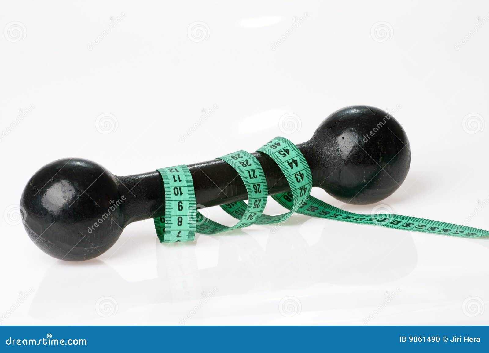 Barbell and measuring tape stock photo. Image of body 9061490