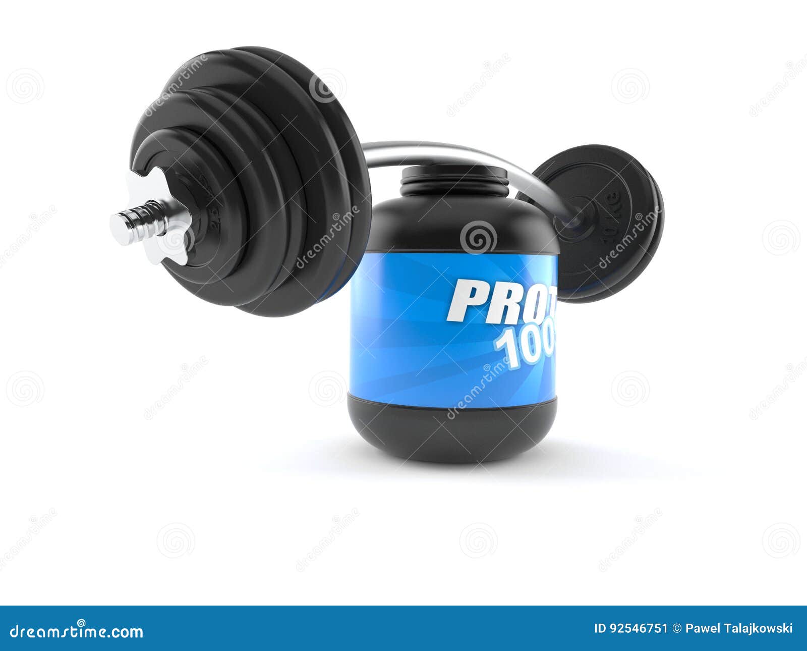 Barbell with protein stock illustration. Illustration of nutritional