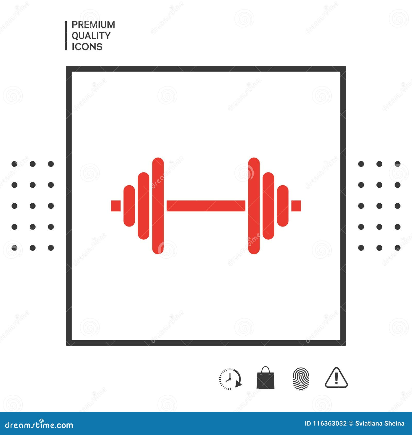 Barbell symbol icon stock vector. Illustration of lifestyle 116363032