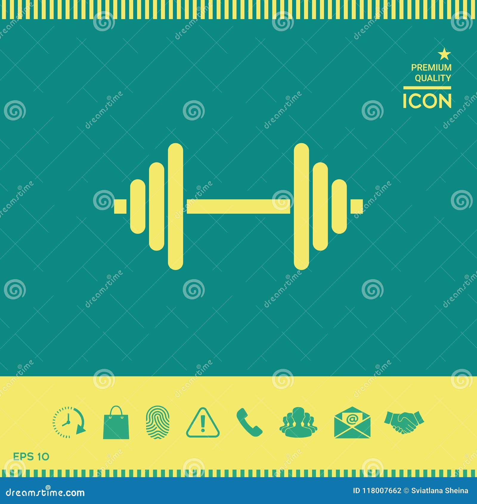 Barbell symbol icon stock vector. Illustration of object - 118007662