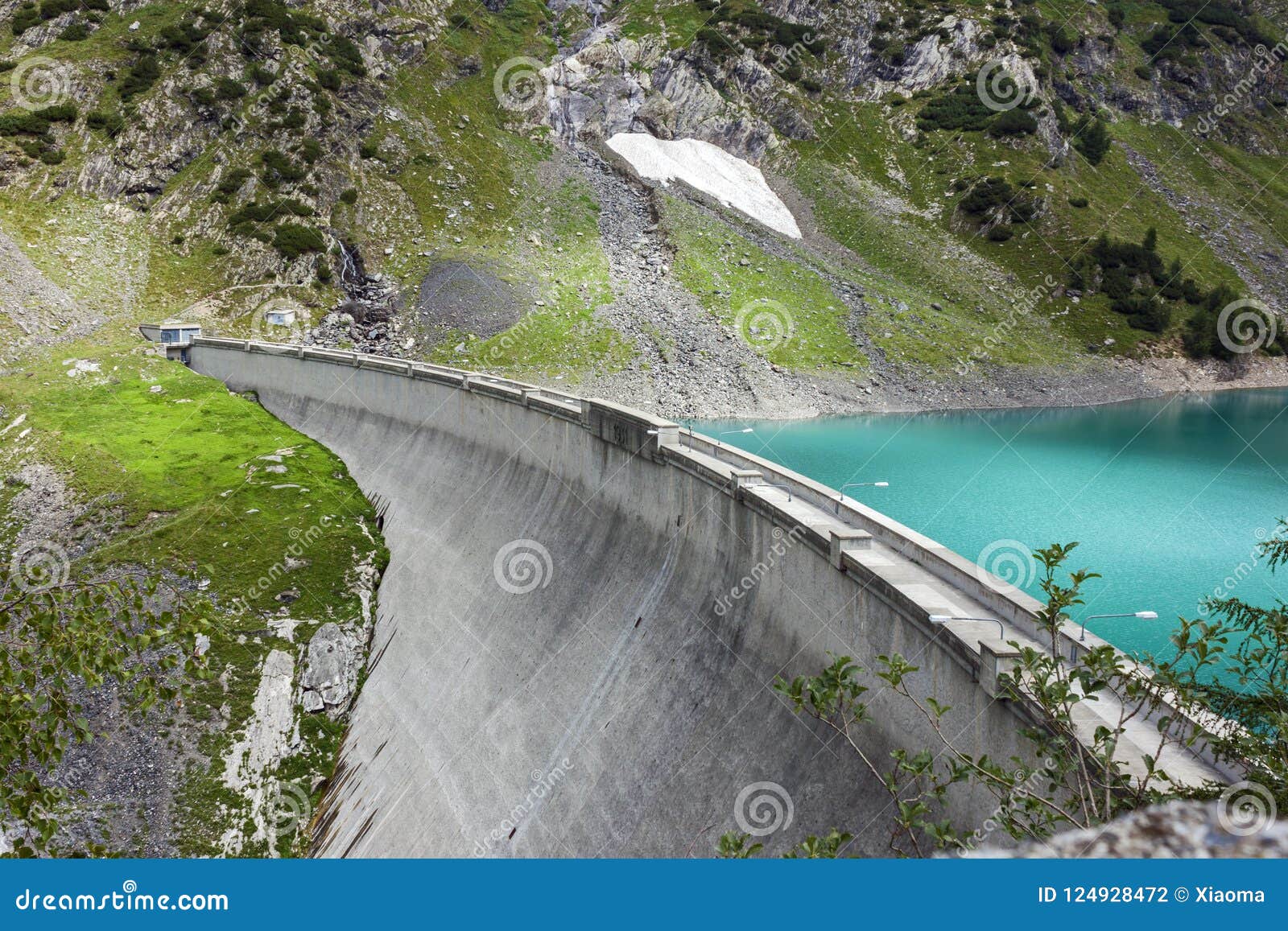 barbellino dam and artificial lake, alps orobie, bergamo,
