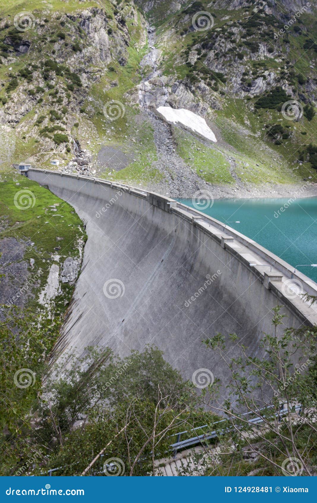 barbellino dam and artificial lake, alps orobie, bergamo,