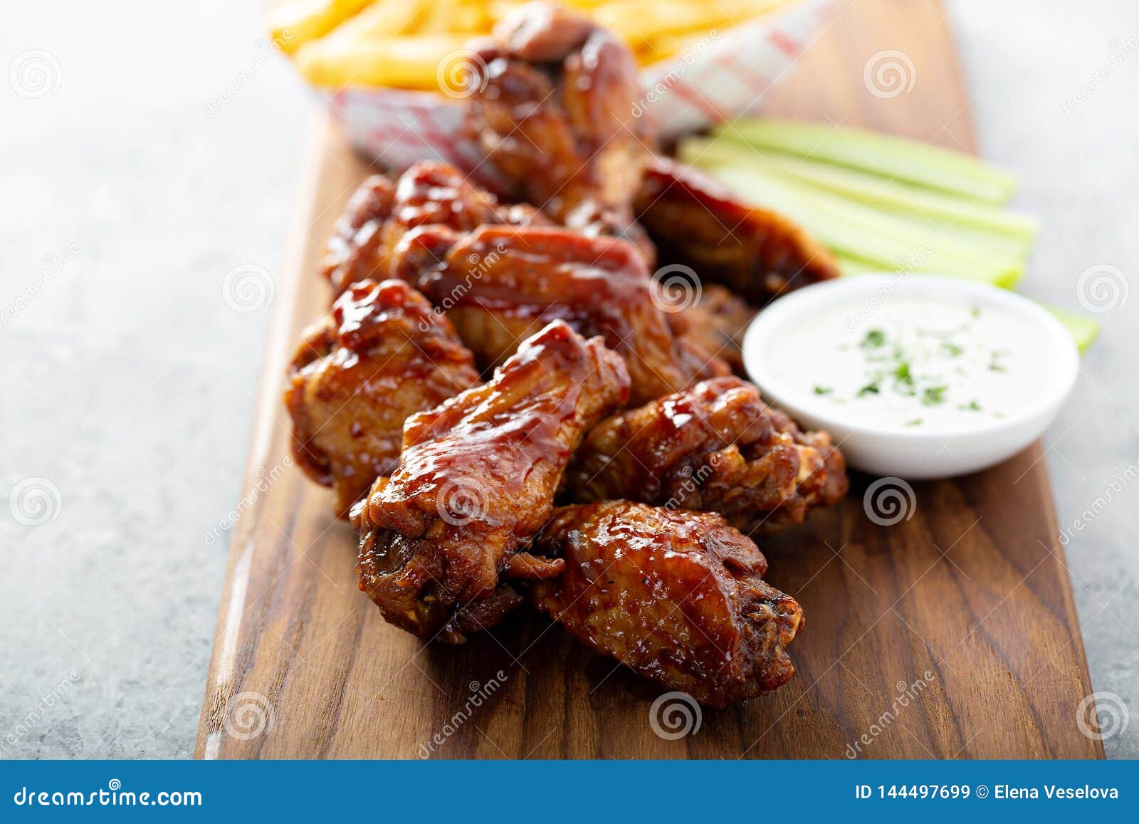 Barbeque chicken wings stock image. Image of celery 144497699