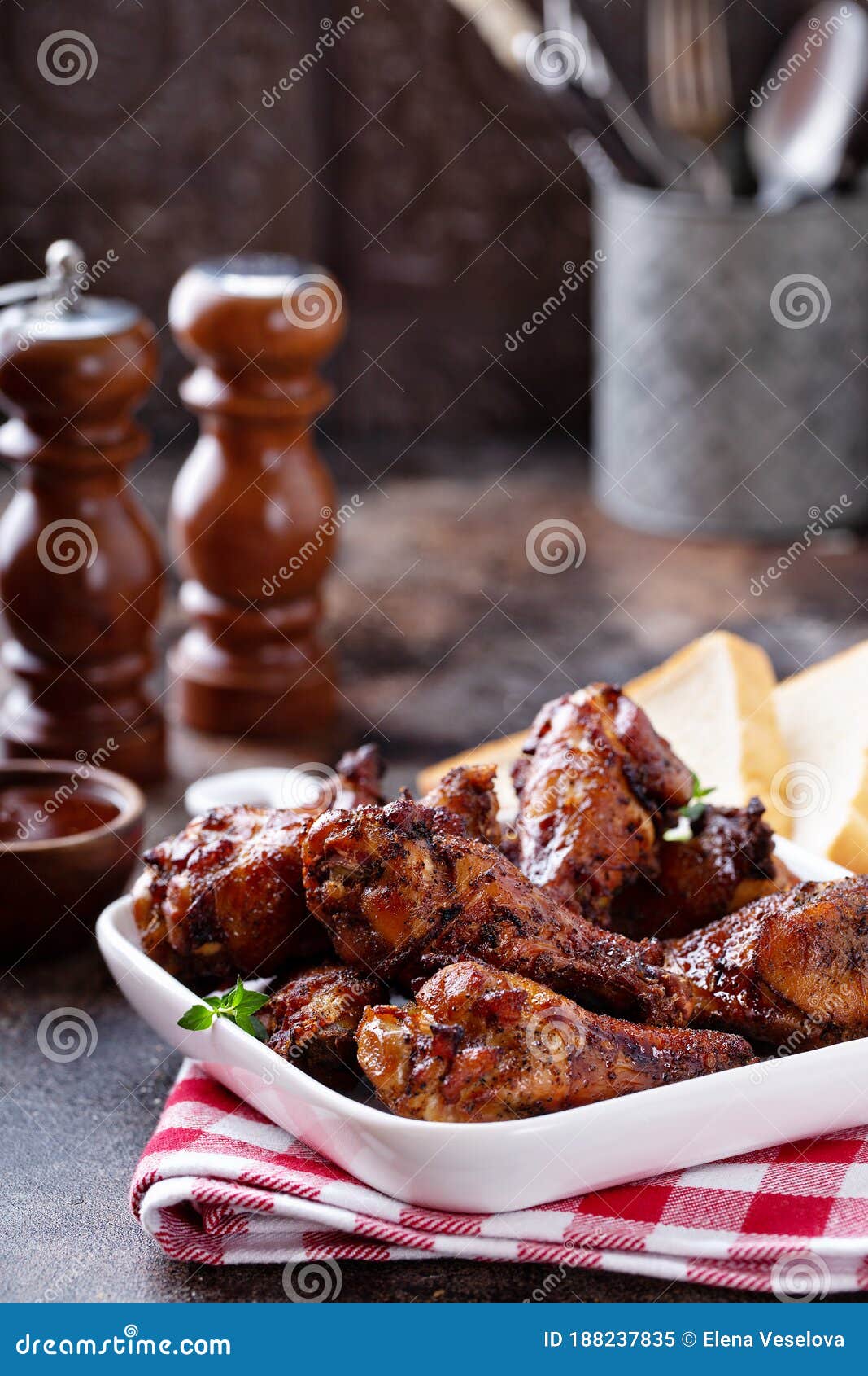 Barbeque chicken wings stock image. Image of buffalo 188237835