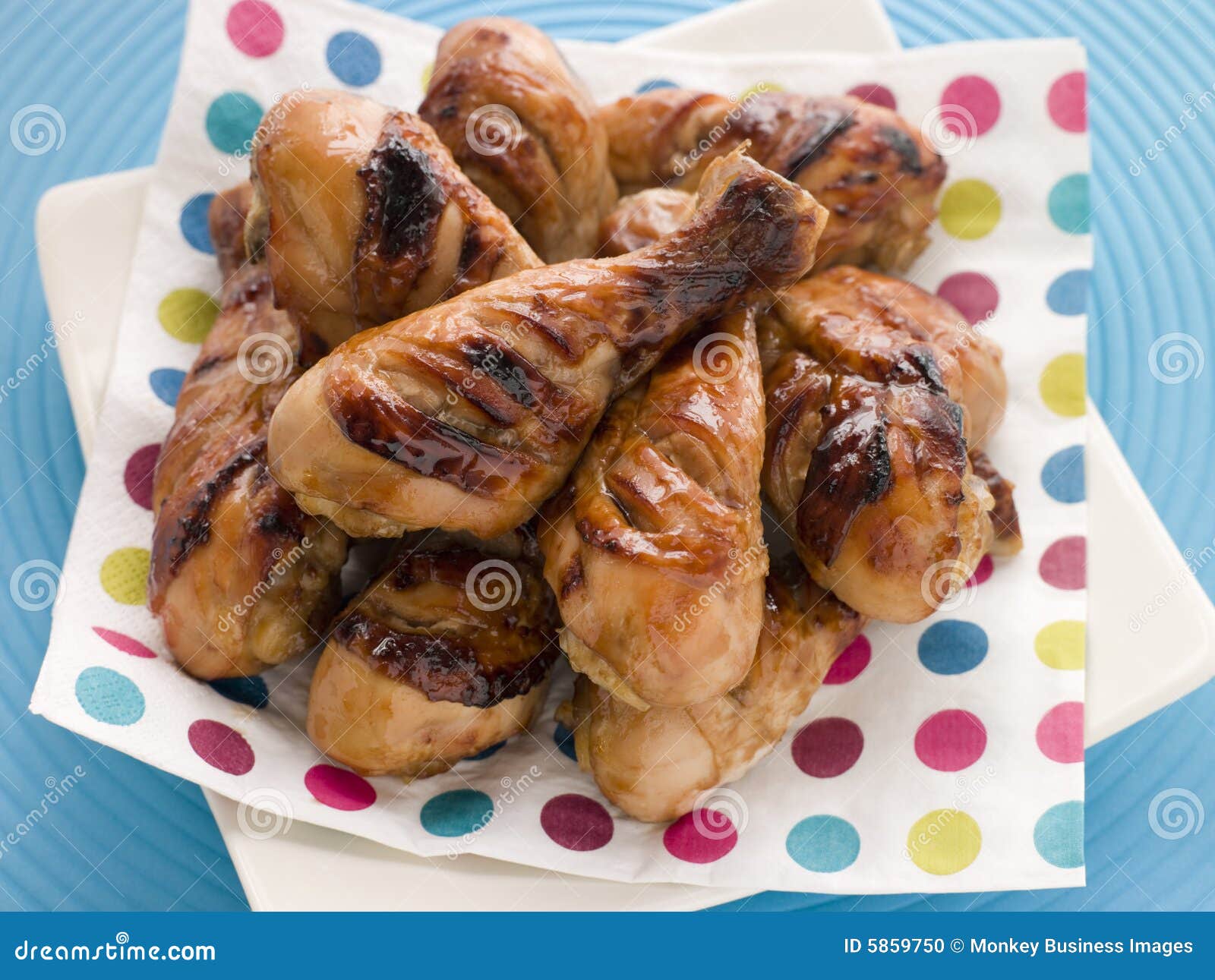 barbeque and honey glazed chicken drumsticks