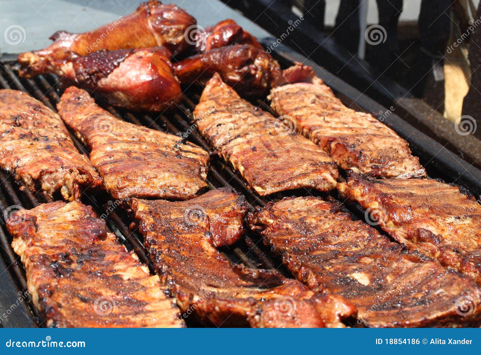 Barbeque Ribs stock photo. Image of picnic, fire, meal 18854186
