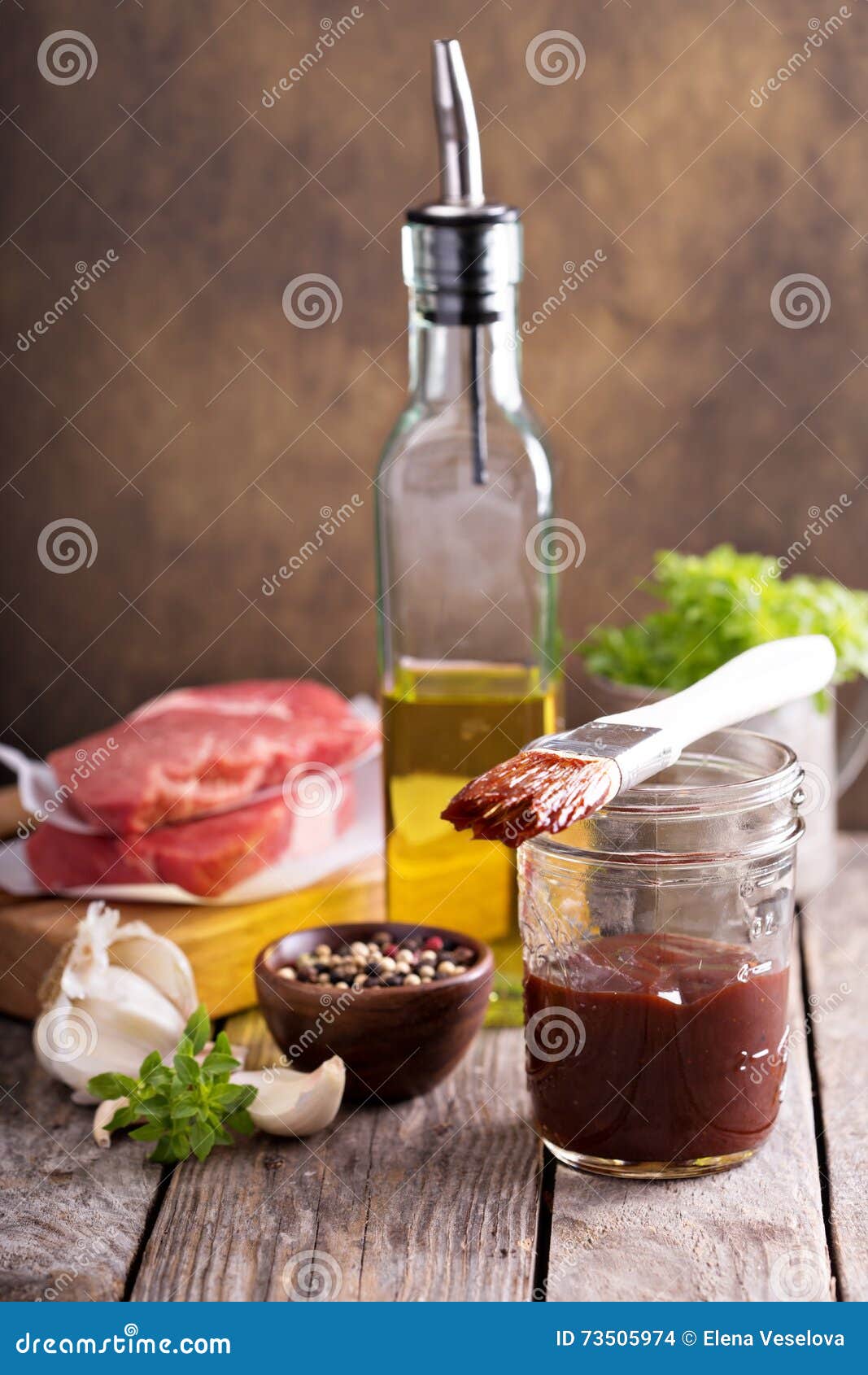 Barbeque sauce in a jar stock photo. Image of food, gourmet 73505974
