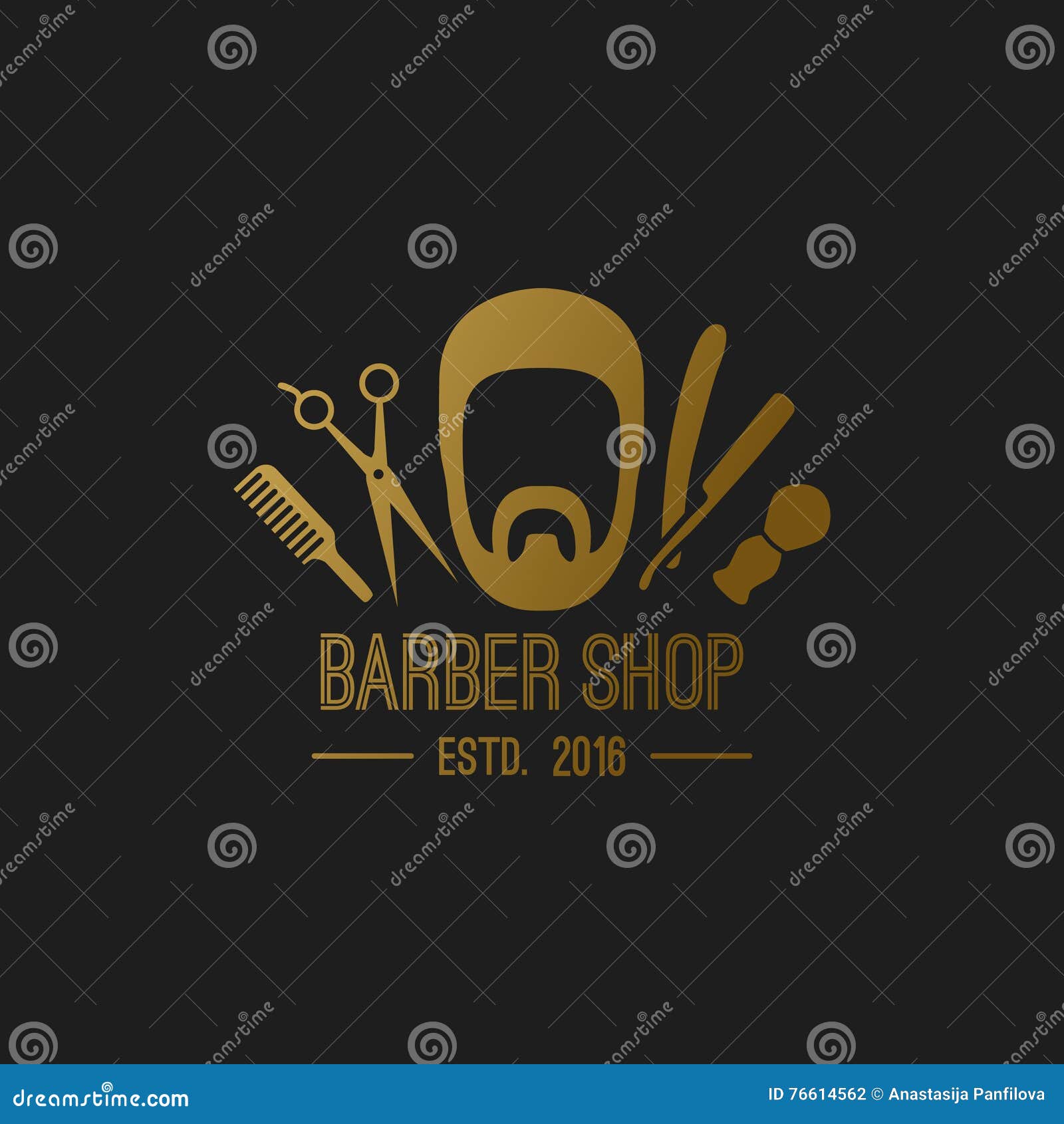 Barber logo elements. stock vector. Illustration of icon - 76614562