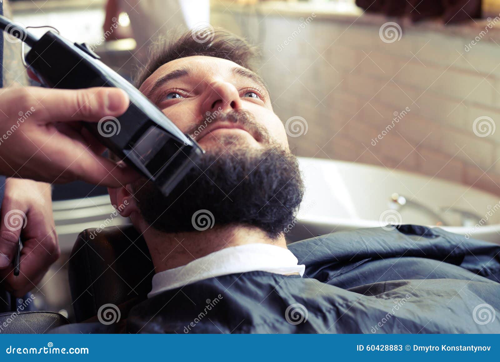 Barber shaving beard stock image. Image of handsome, white 