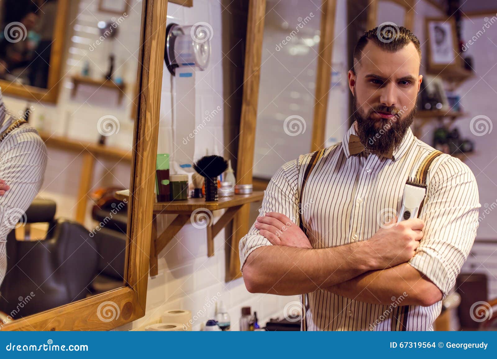 At the barber shop stock photo. Image of attractive, cool - 67319564
