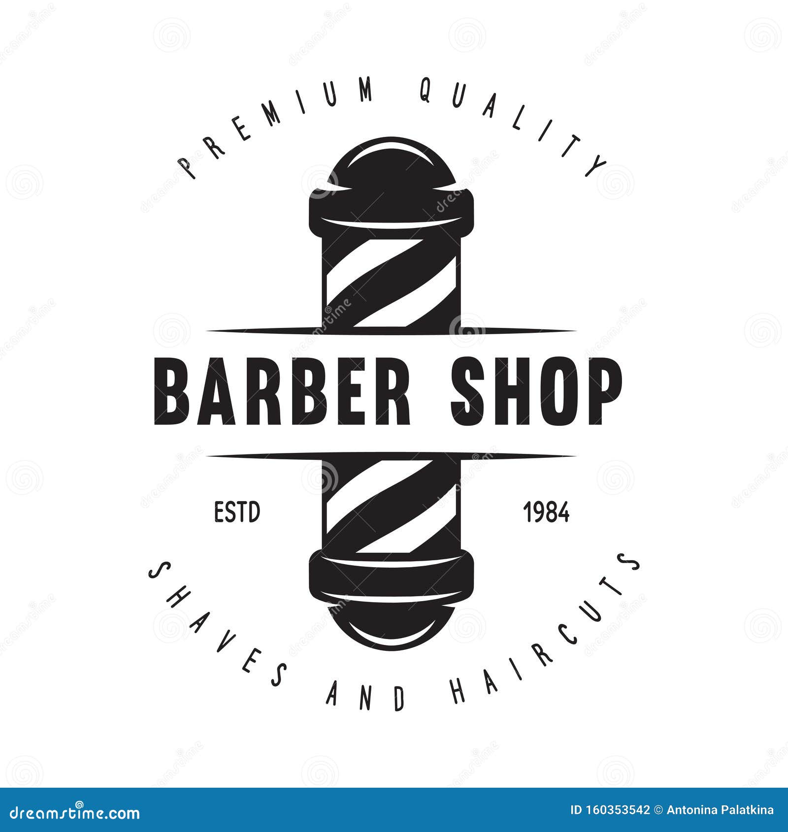 Barber Shop Badge Barbers Hand Lettering Design Elements