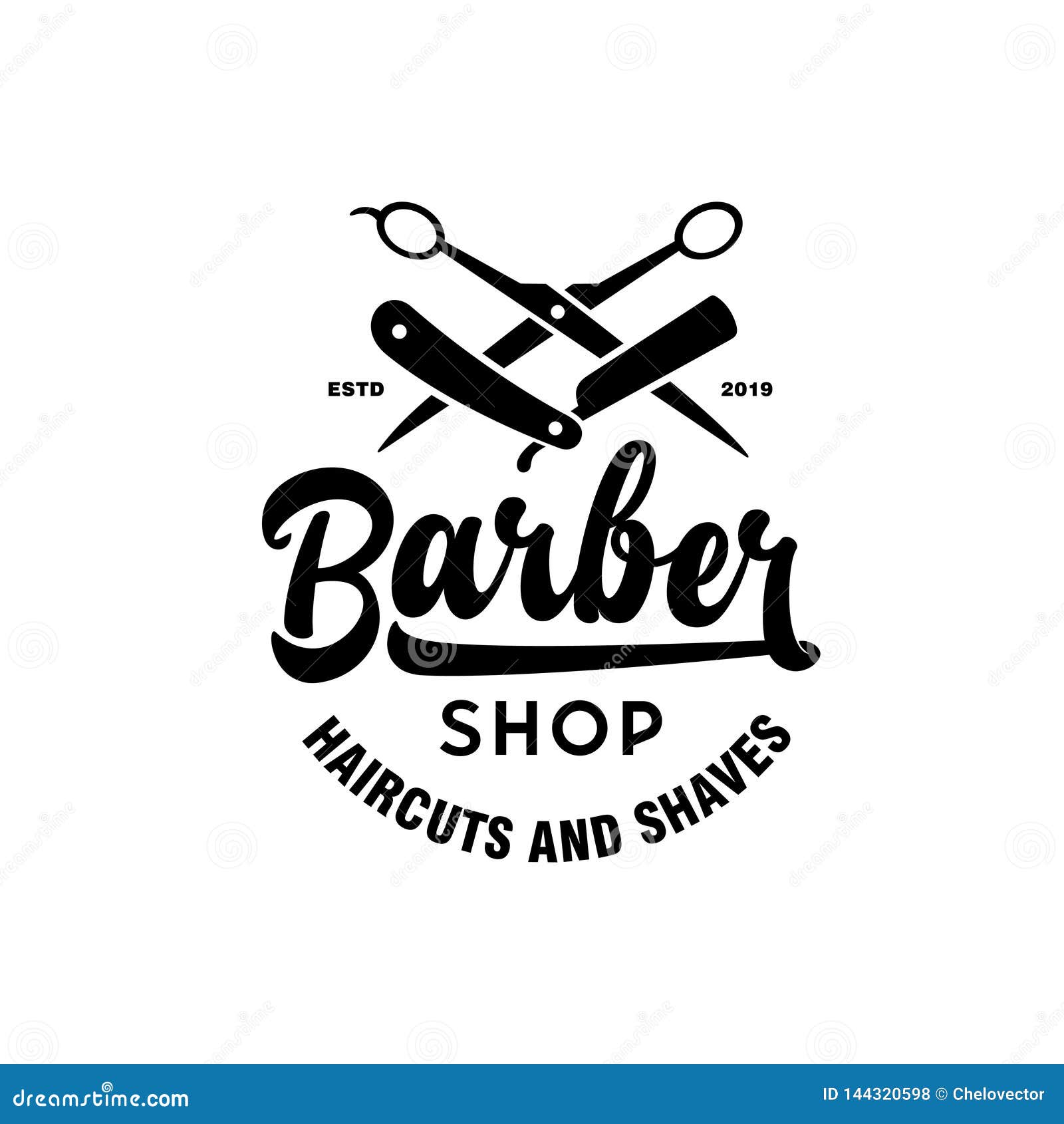 Download Barber Shop Emblem Badge Logotype Sign. Vector Vintage ...