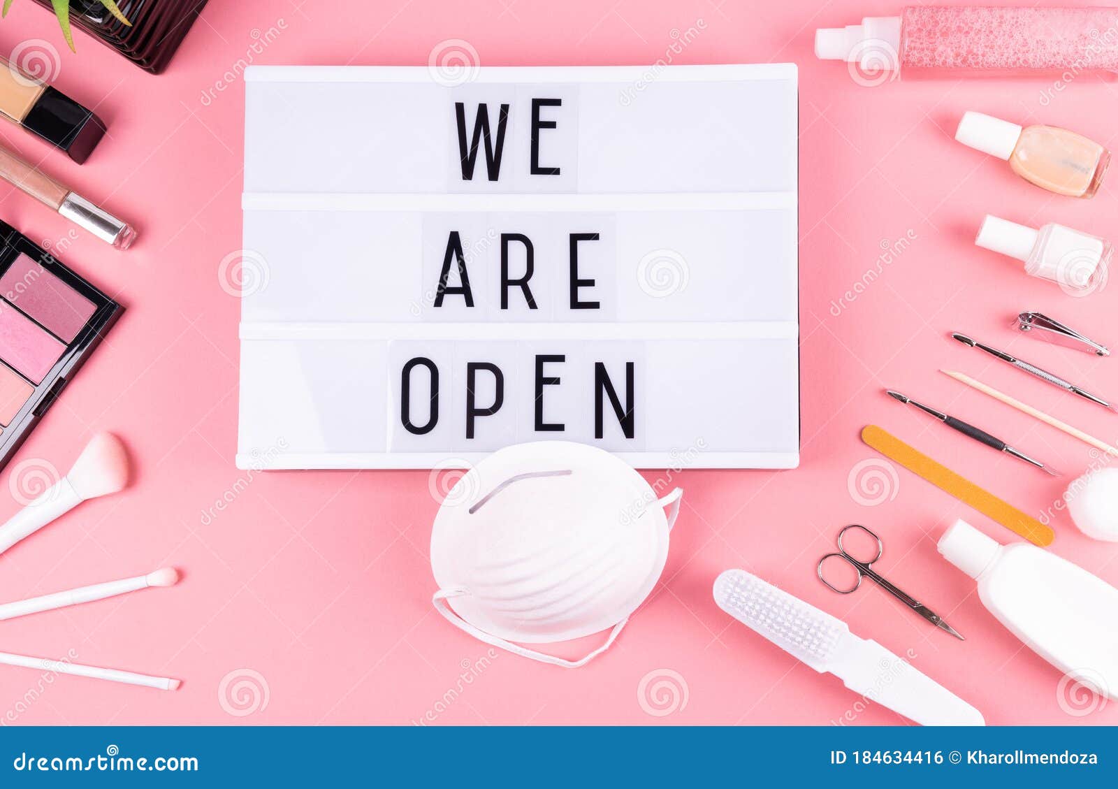 Barber Shop and Hair Salon , `we`re Open` Sign Concept, Stock Photo - Image  of polish, hair: 184634416