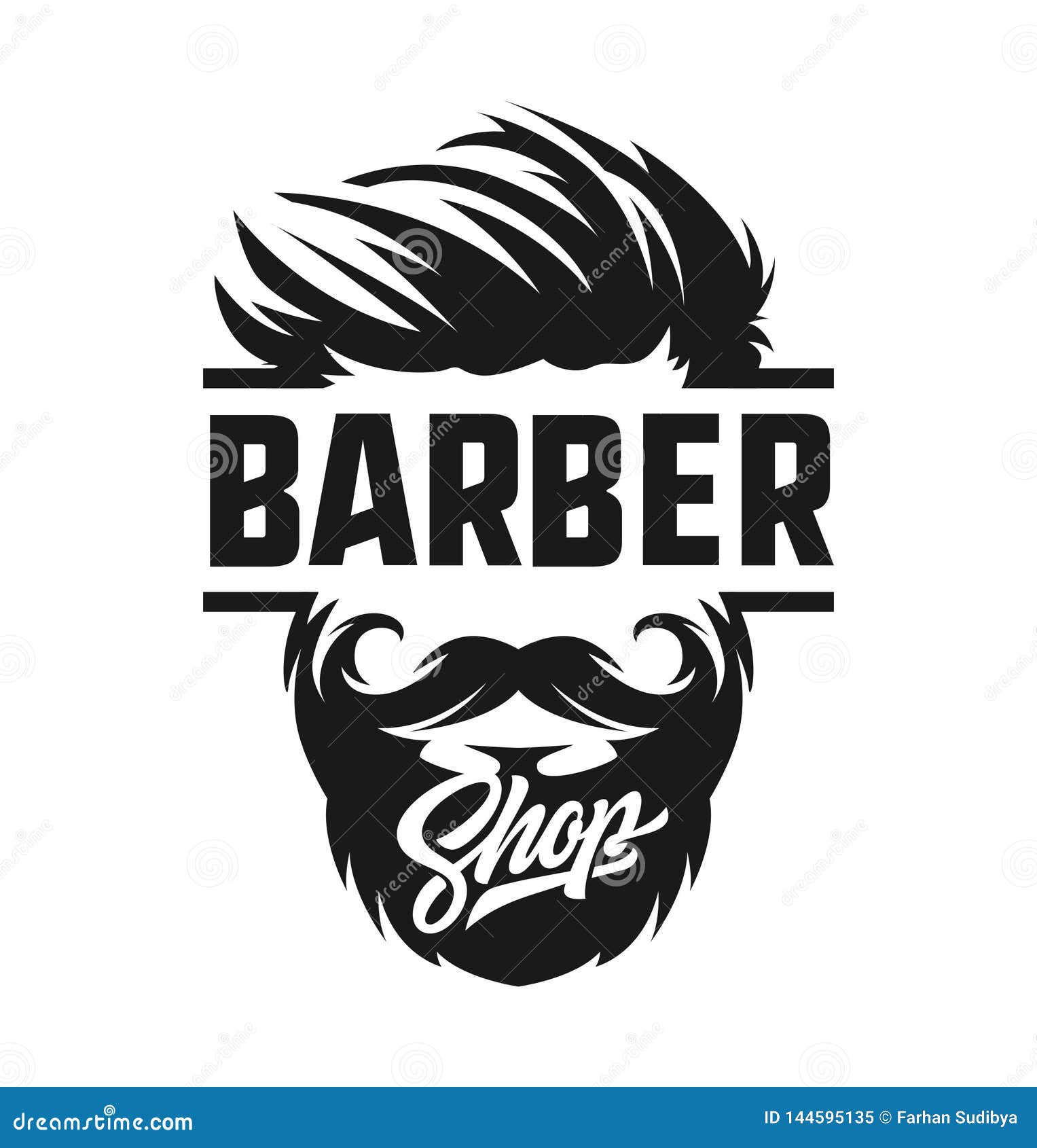 Barber Shop Logo Label Retro Illustration Stock Vector - Illustration of  cover, lettering: 144595135