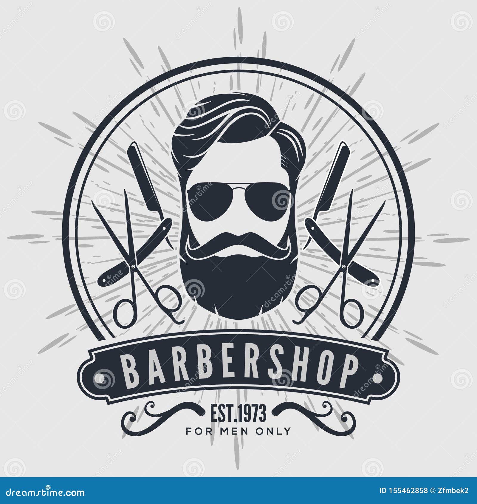 Barber Shop Poster Template with Hipster Face. Stock Vector - Illustration  of bearded, label: 155462858