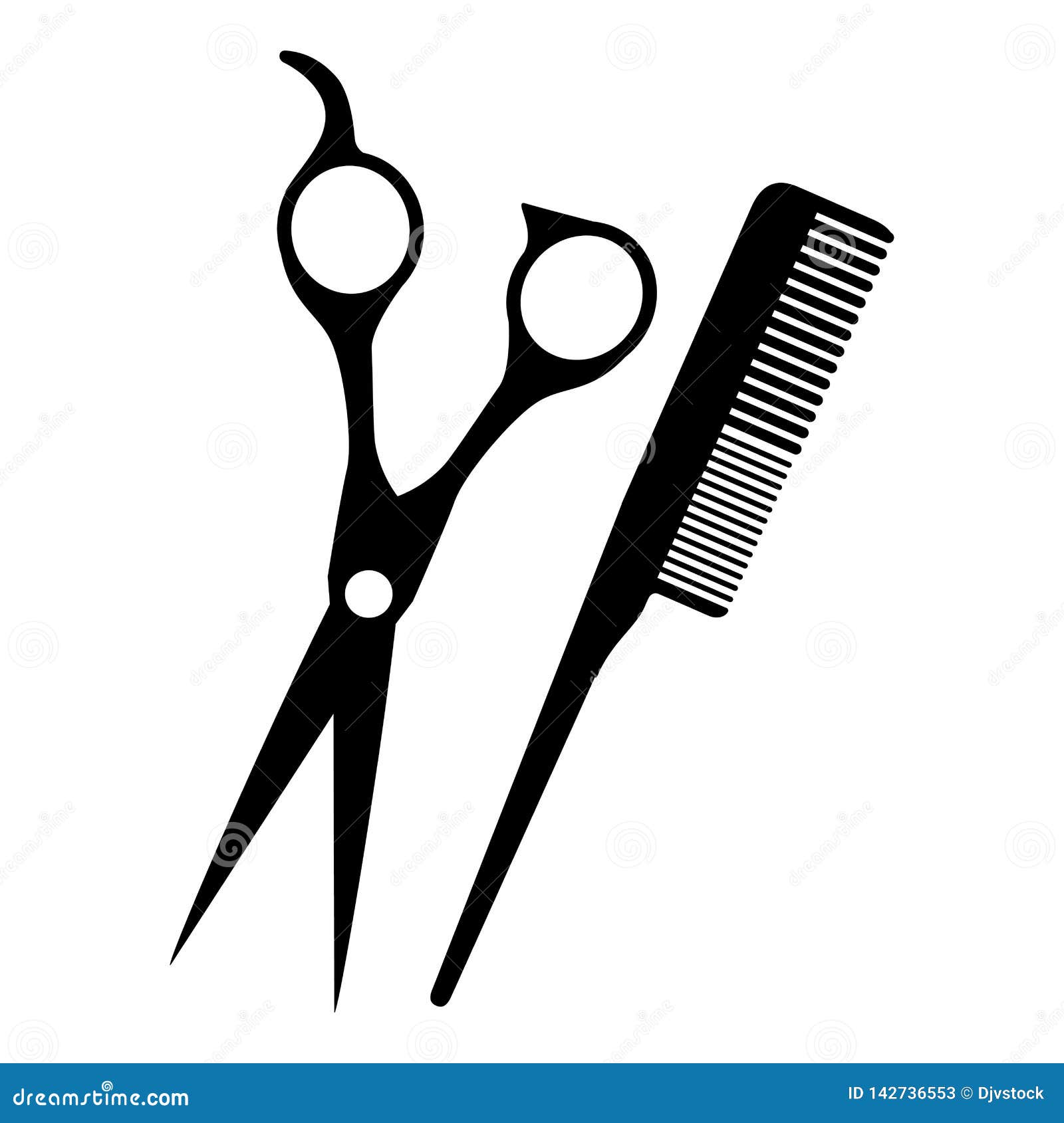 scissors and comb vector