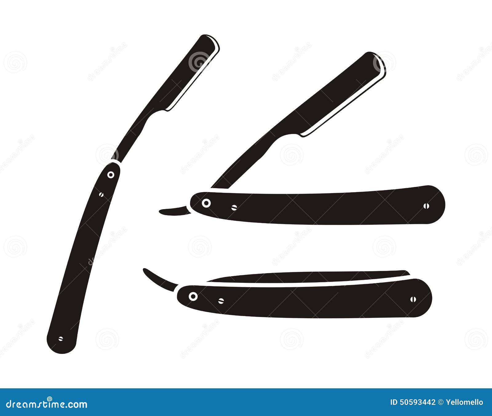 barber straight edge razor - silhouette