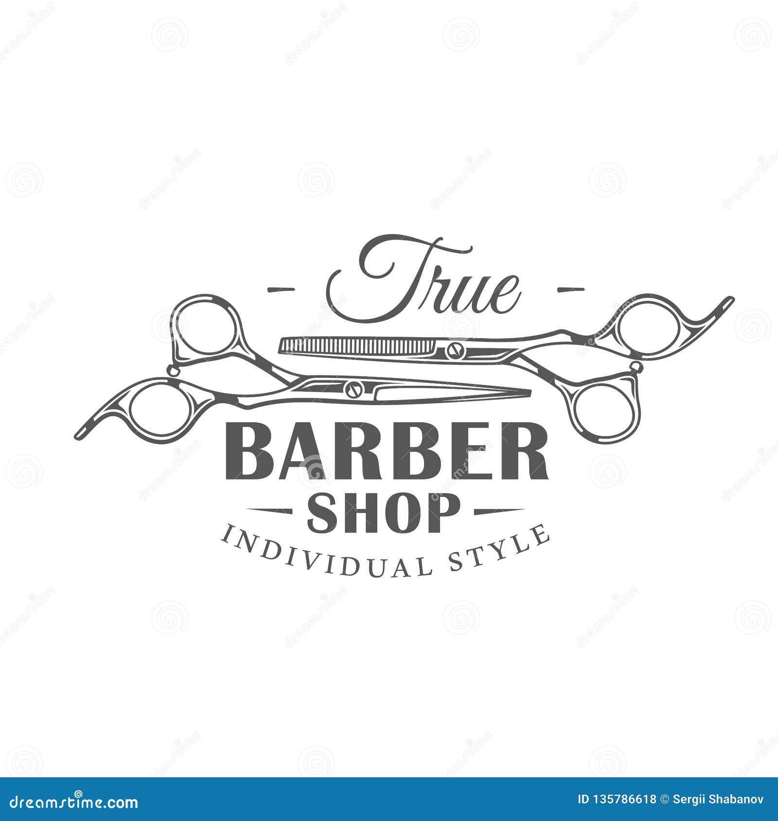 Barbershop Label Isolated on White Background Stock Vector ...