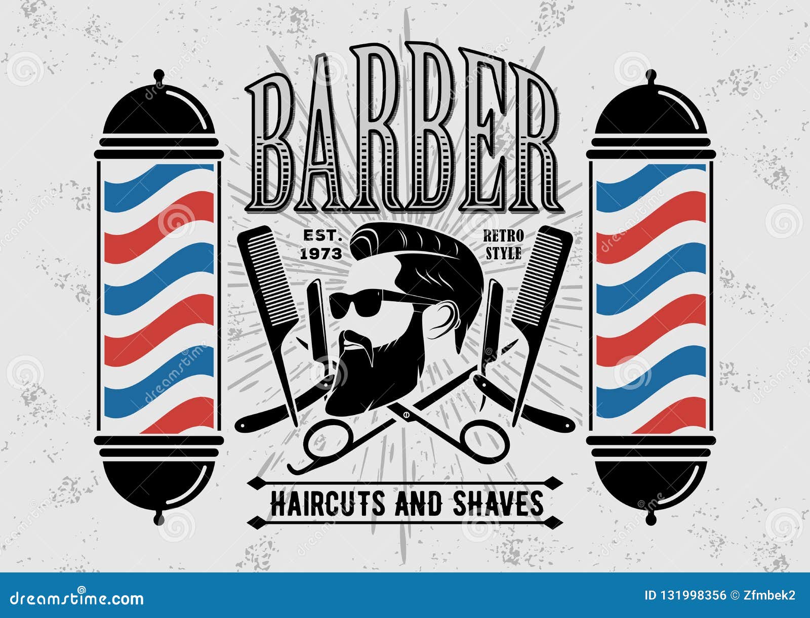 Barbershop vintage retro badge Poster for Sale by Level Up Designs