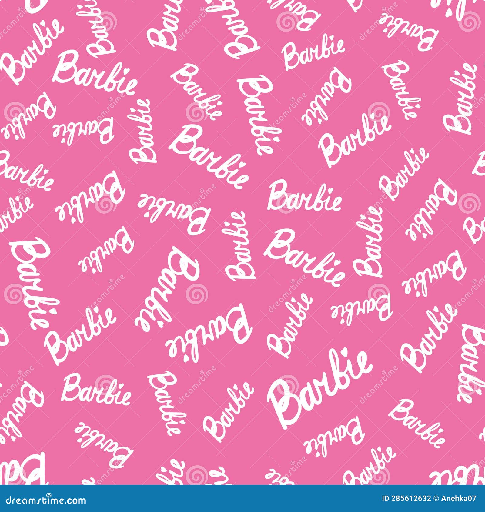 Barbie Princess. Cute Pink Seamless Pattern. Beautiful Girly Wallpaper  Stock Vector - Illustration of doodle, love: 285612632