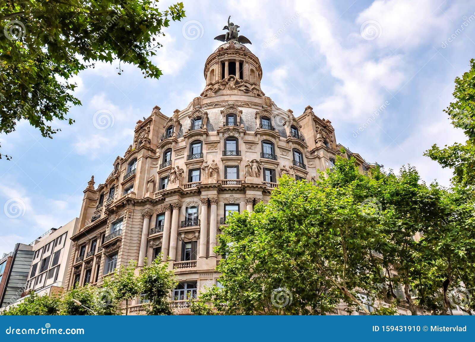 barcelona architecture on paseo de gracia prospect, spain