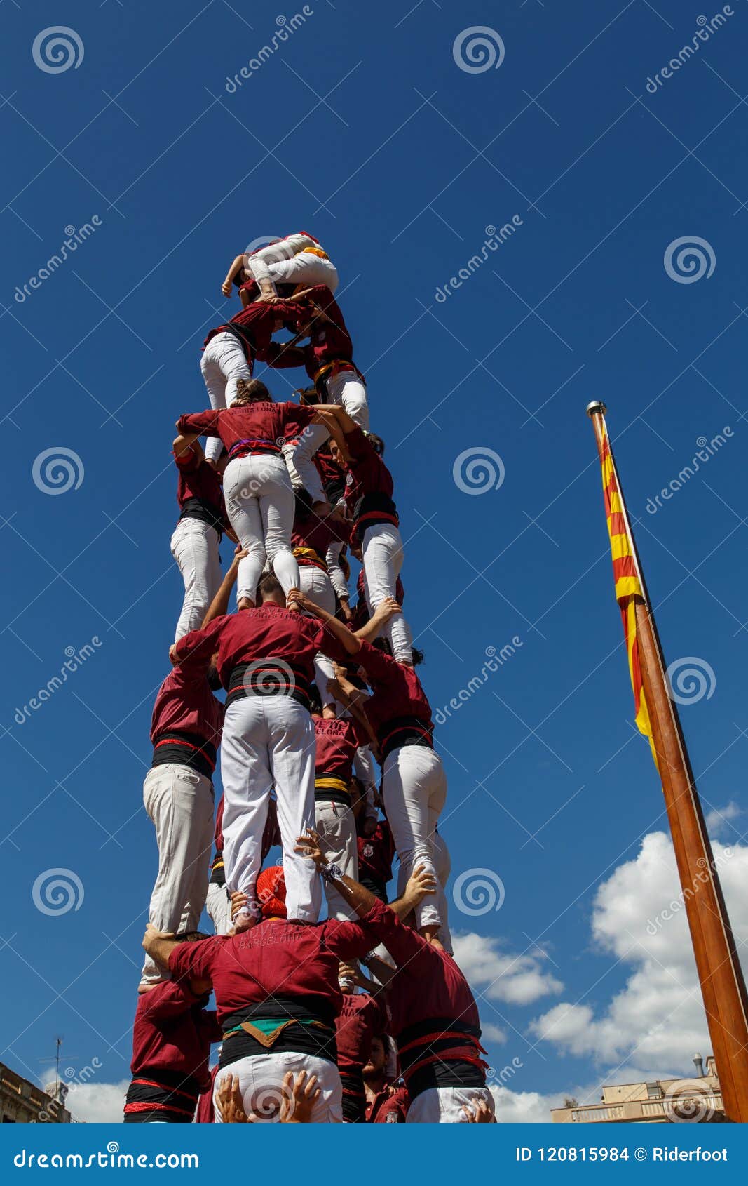 Barcelona, Catalonia, Spain, September 11, 2017: Castellers during ...