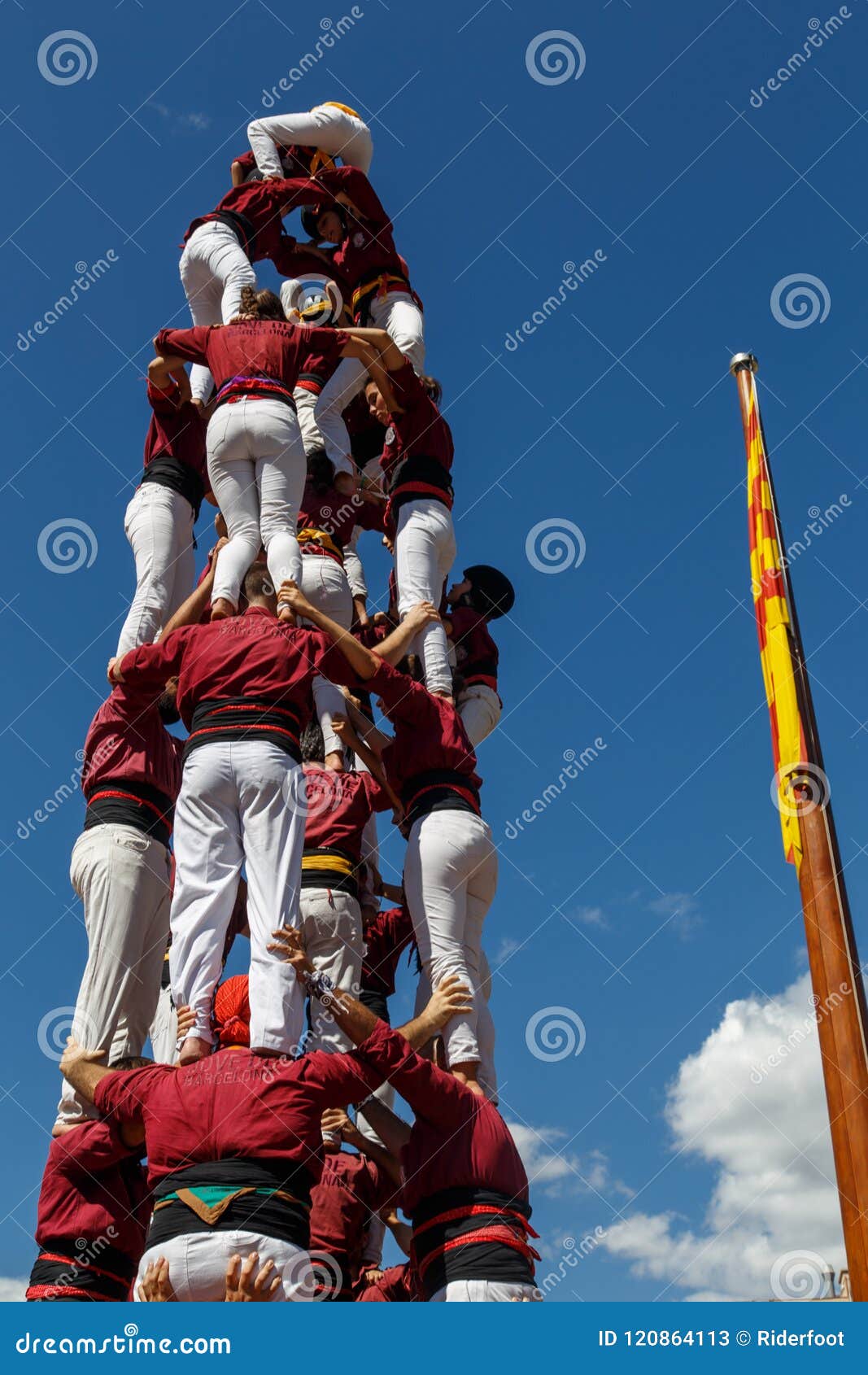 Barcelona, Catalonia, Spain, September 11, 2017: Castellers during ...