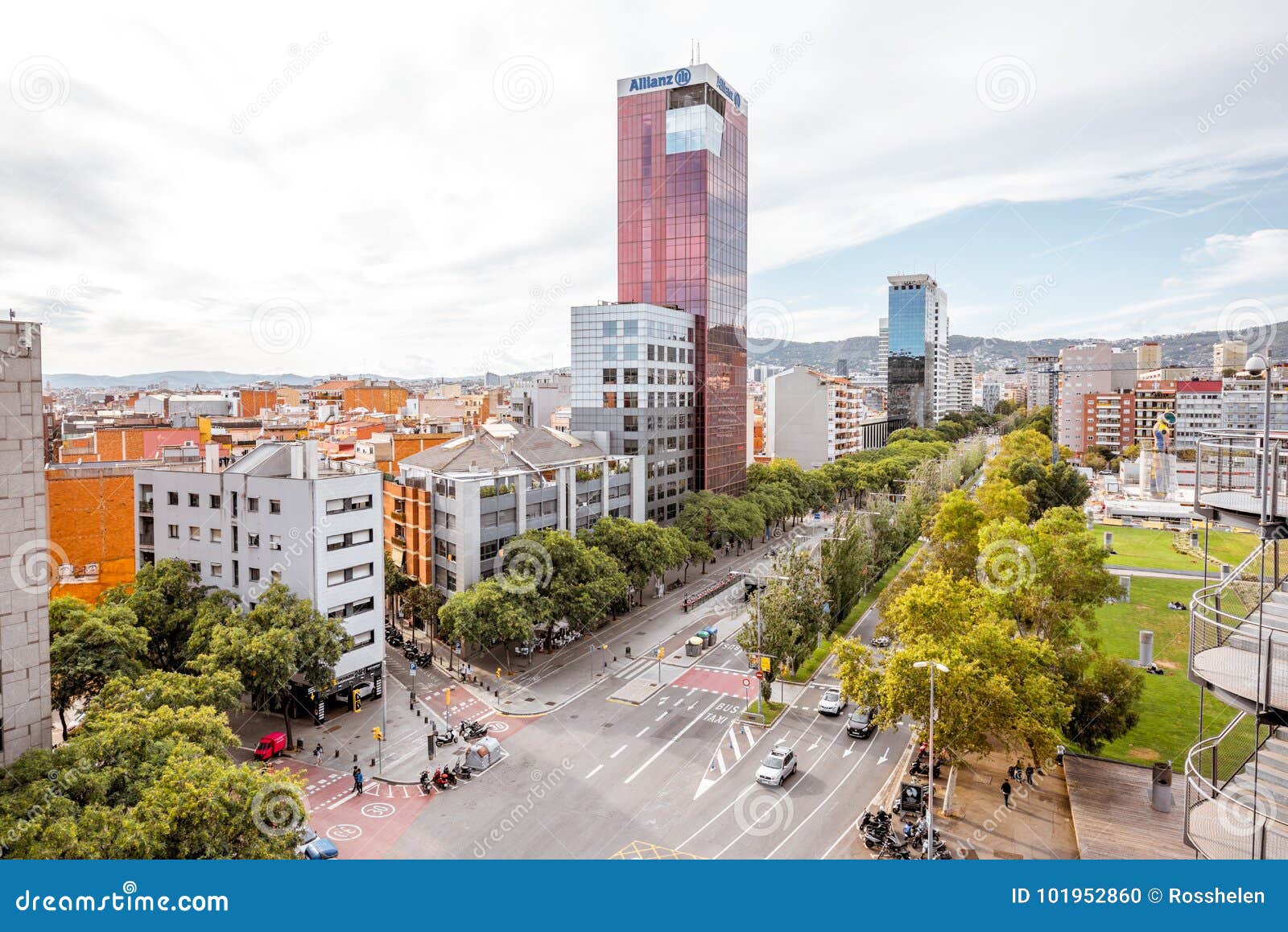 Barcelona city view editorial image. Image of cars, cityscape - 101952860
